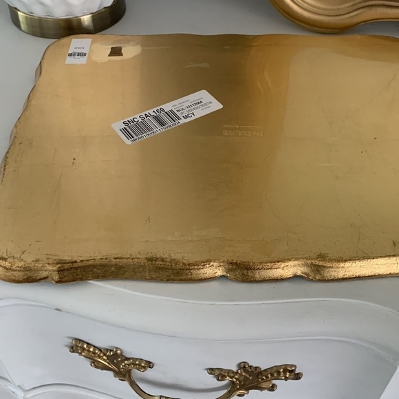 R+D. Lab Sara tray black gold wooden made in Italy hand made modern glam - Picture 10 of 14